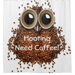 "Ich Eulenkaffee Duschvorhang johlenden Bedarf