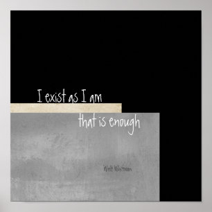 Ich existiere inspirierendes Walt Whitman Zitat-Po Poster