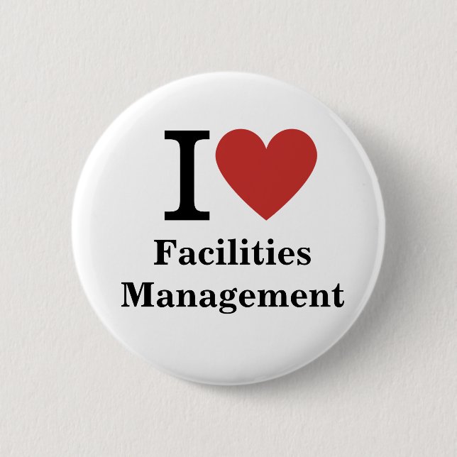 Ich ❤️ Facility Management für Mitarbeiter CUSTOM  Button (Vorderseite)