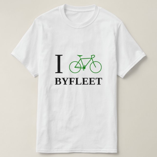 Ich fahre BYFLEET rad (grüne Fahrrad-Ikone) T-Shirt (Design vorne)