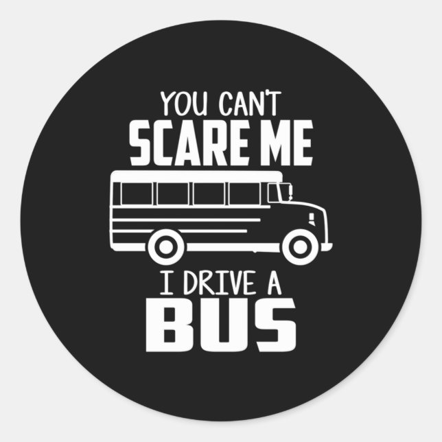 Ich fahre einen Bus Runder Aufkleber (Vorderseite)