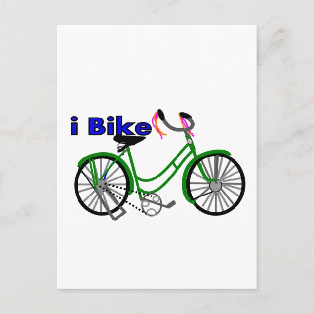 Ich fahre (Fahrrad) zeichnend Fahrrad 1950 Postkarte (Vorderseite)