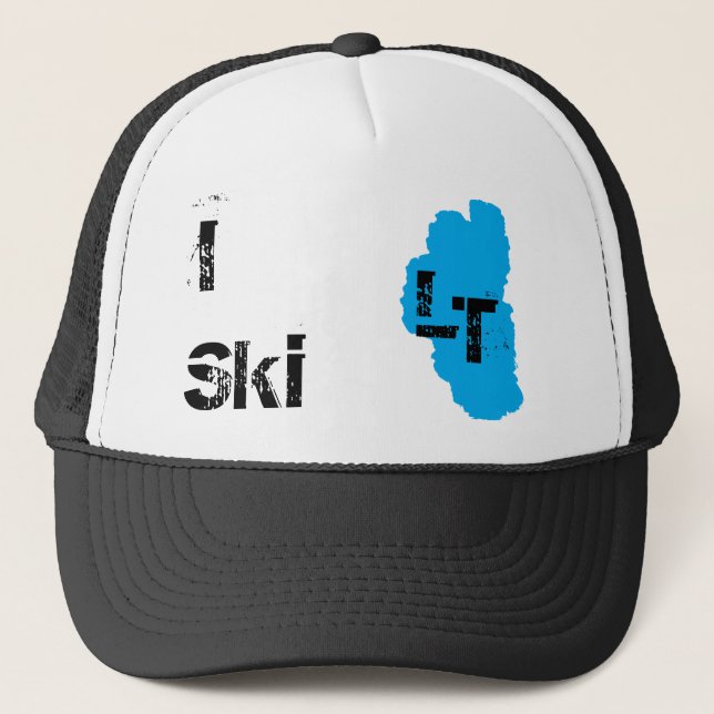 Ich fahre Lake Tahoe Ski Truckerkappe (Vorderseite)