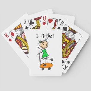Ich fahre - Mädchen auf Roller Spielkarten