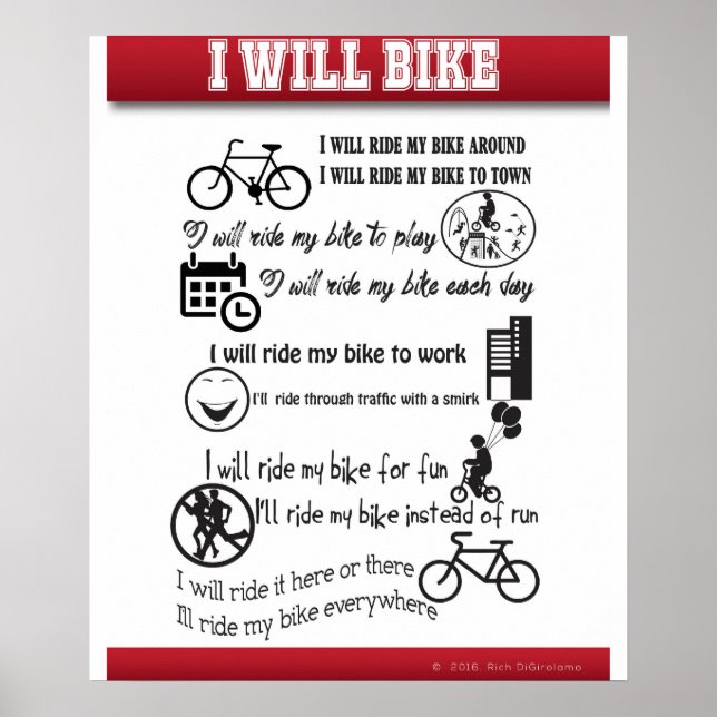 Ich fahre mein Fahrradplakat Poster (Vorne)