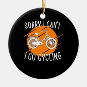 Ich fahre mit dem Fahrrad Keramik Ornament