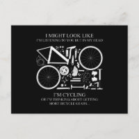 Ich fahre mit dem Fahrrad oder denke an Geschenke 