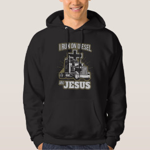 Ich fahre mit Diesel und Jesus Hoodie