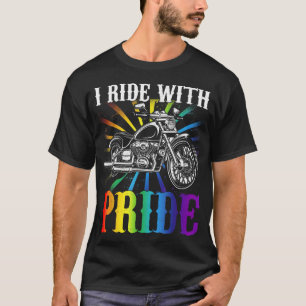 Ich fahre mit Stolz, Gay Biker, Regenbogenmotorrad T-Shirt