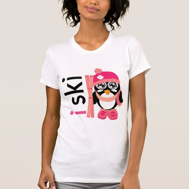 Ich fahre Pinguin Ski T-Shirt (Vorderseite)