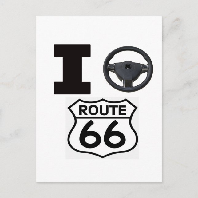 Ich fahre Route 66 Postkarte (Vorderseite)