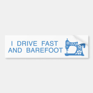 Ich fahre schnell und barfuß Aufkleber Autoaufkleber
