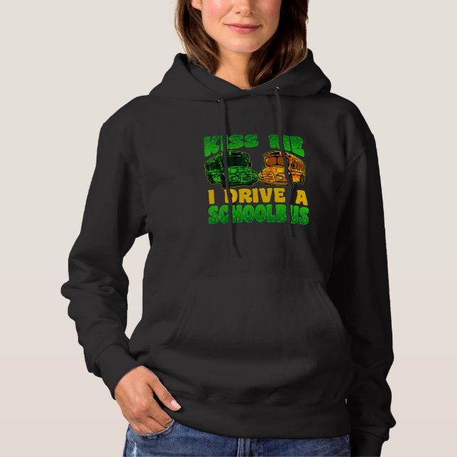 Ich fahre Schulbusfahrer St Patrick's Day Shamroc Hoodie (Vorderseite)