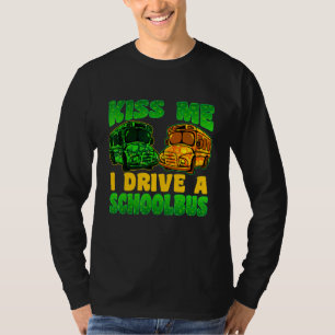 Ich fahre Schulbusfahrer St Patrick's Day Shamroc T-Shirt