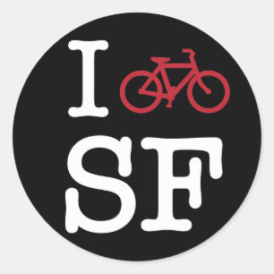 Ich fahre SF rad (Radfahren der Gewohnheit SF) Runder Aufkleber