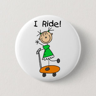 Ich Fahre Stick Figure Button