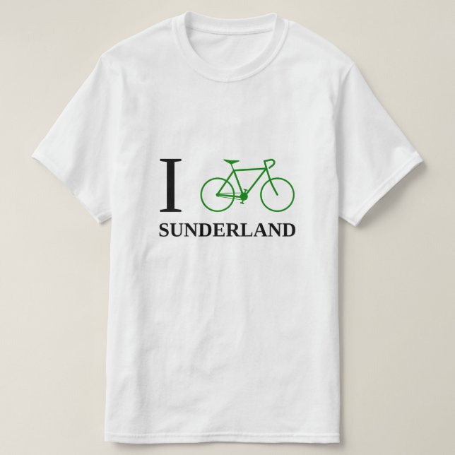 Ich fahre SUNDERLAND rad (grüne Fahrrad-Ikone) T-Shirt (Design vorne)