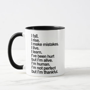 Ich falle, stehe auf und mache Fehler Tasse