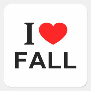 ICH ❤️ FALLEN, WENN DIE LIEBE FALL, WENN ICH HERZ QUADRATISCHER AUFKLEBER