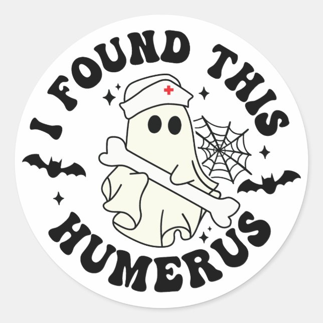 Ich fand diese Humerus - Halloween-Niedliche Geist Runder Aufkleber (Vorderseite)