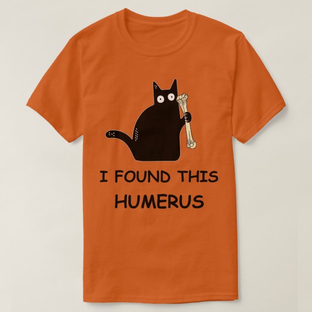 Ich fand diese Humerusschwarze Katze T-Shirt (Design vorne)