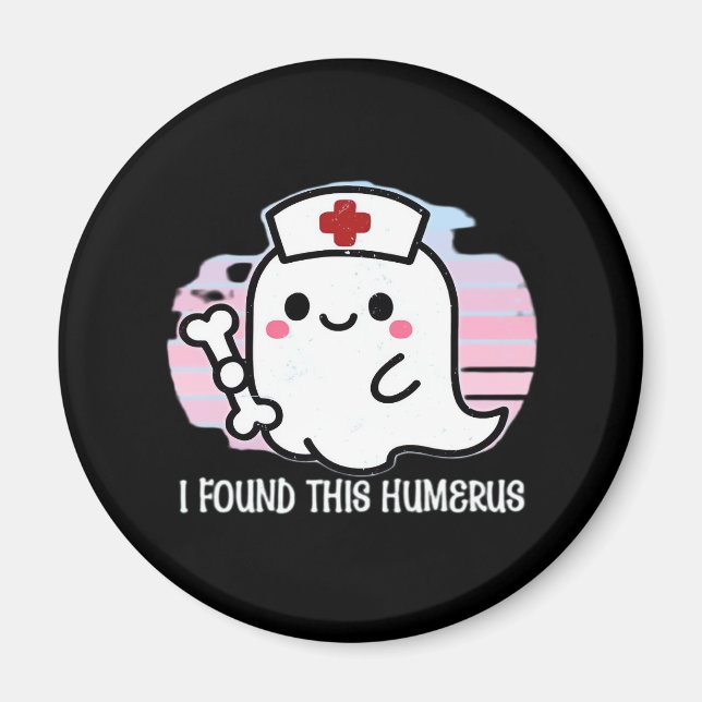 Ich fand diesen Humerus Funny Halloween Nurse Ghos Magnet (Vorne)