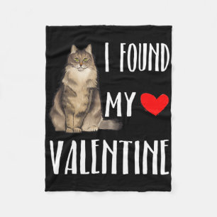 Ich fand meine Norwegische Waldkatze Valentinstag Fleecedecke