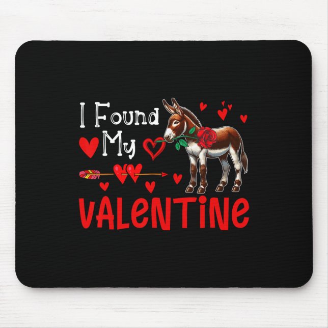 Ich fand meinen Valentins-Esel mit Blumenbauer ges Mousepad (Vorne)
