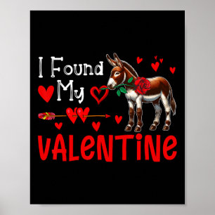 Ich fand meinen Valentins-Esel mit Blumenbauer ges Poster