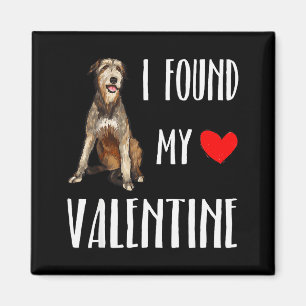 Ich fand meinen Valentinstag Irischer Wolfshund-Hu Magnet