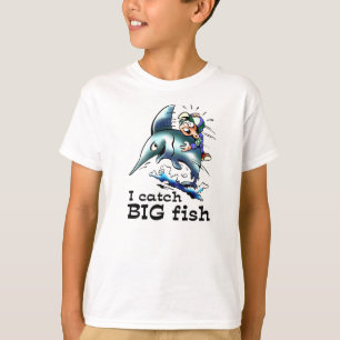 Ich fange große Fisch-lustige KinderT - Shirts