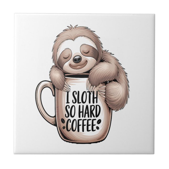 Ich Faulpelz ohne Kaffee Fliese (Vorderseite)