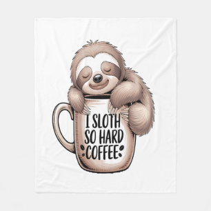Ich Faultier ohne Kaffee Fleecedecke