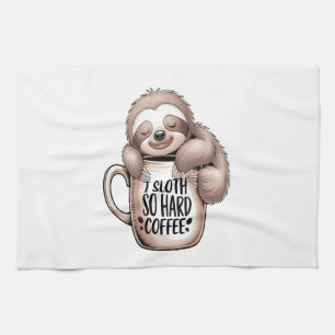 Ich Faultier ohne Kaffee Geschirrtuch