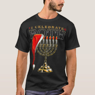 Ich feiere sowohl Hanukkah jüdischen Ugly Weihnach T-Shirt