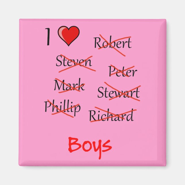 "Ich finde Boys" Magnet (Vorne)
