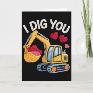 Ich finde dich süß Bagger Valentinstag Design für Karte