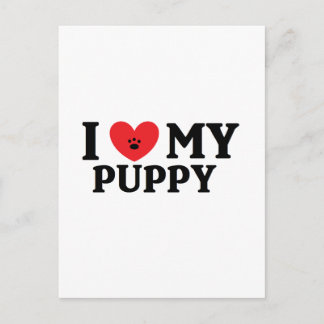 Ich finde meinen Puppy toll Postkarte
