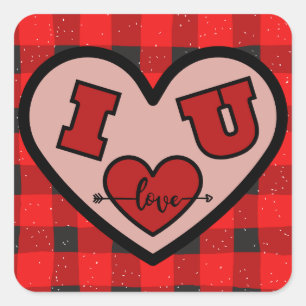 Ich finde U I Liebe Sie Buffalo Kariert Sticker
