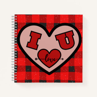 Ich finde unter U I Liebe You Buffalo Kariert Spir Notizbuch