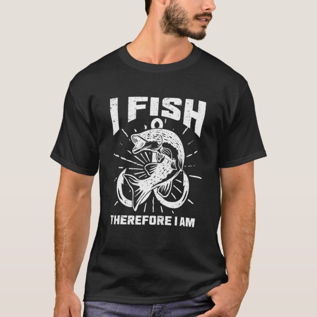 Ich fische daher Sprichwort Fischer Fischen T-Shirt (Vorderseite)