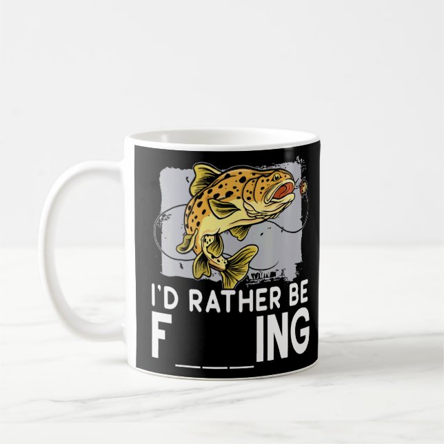 Ich fische eher Fisherman Green Jokes Kaffeetasse (Links)