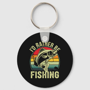 Ich fische eher Retro-Vintagen Outdoor-Fisher Schlüsselanhänger