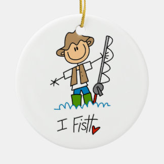 Ich fische keramik ornament