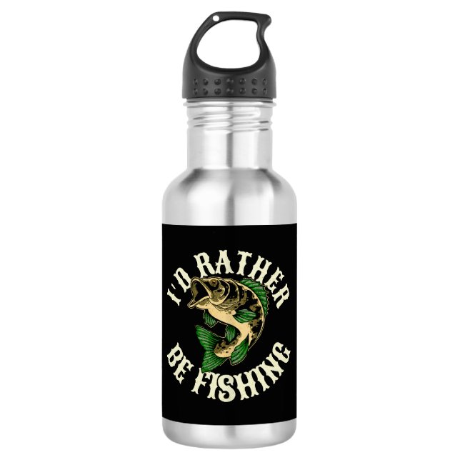 Ich fische lieber Fisch Edelstahlflasche (Vorderseite)