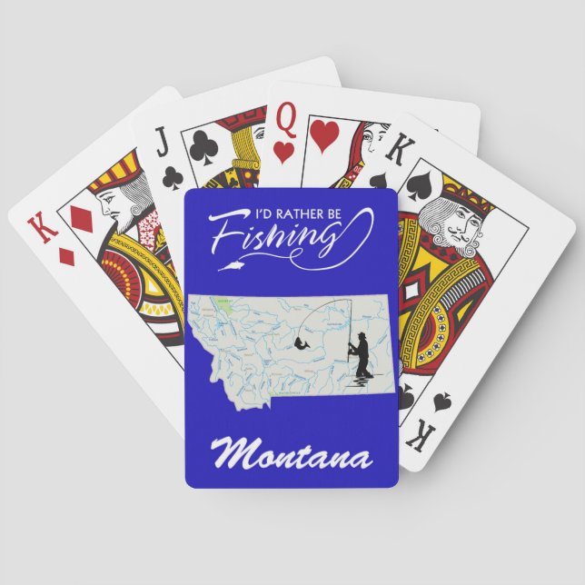 Ich fische lieber Montan-Fahrrad-Spielkarten Spielkarten (Rückseite)