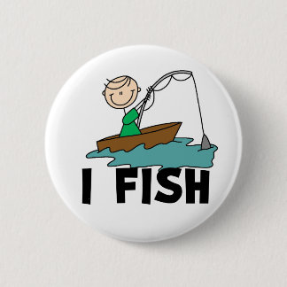 Ich fische Strichmännchen-Knopf Button