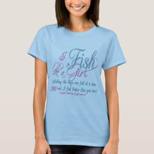 Ich fische wie ein Fanggerät für Mädchen T-Shirt
