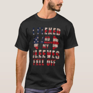Ich flechte und meine Ärmel fielen von USA Patriot T-Shirt