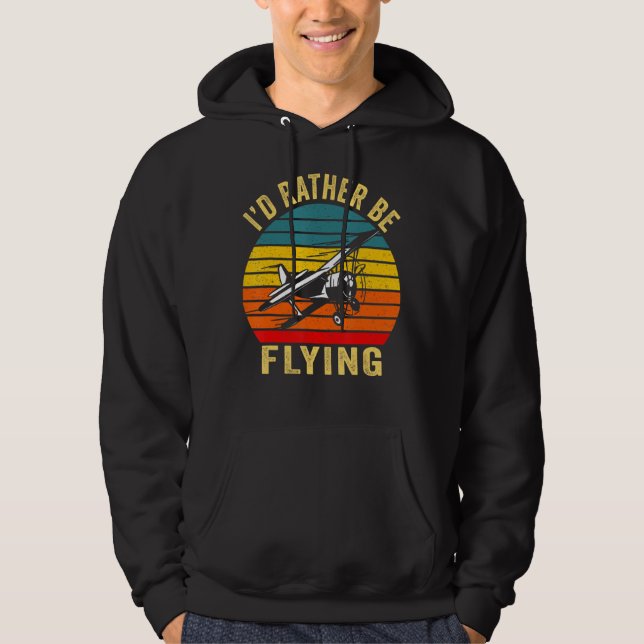 Ich fliege eher lustige Vintage Flugzeugpiloten Hoodie (Vorderseite)